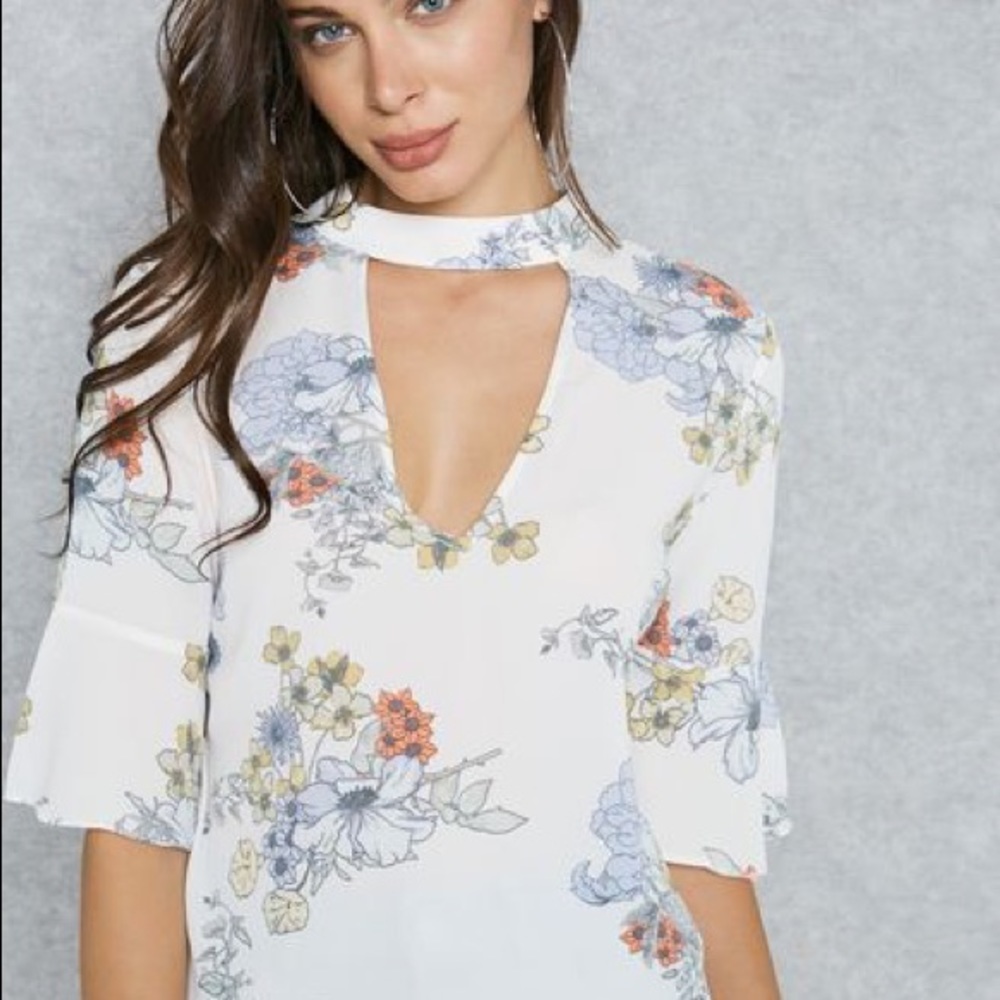 Miss Selfridge  Floral Choker Blouse size 6